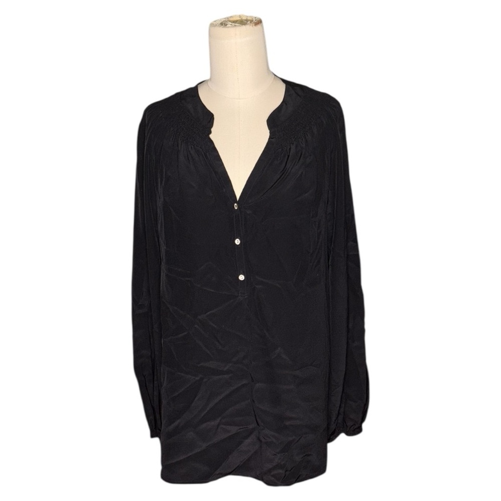 Lilly Pulitzer Black Silk V-neck Top